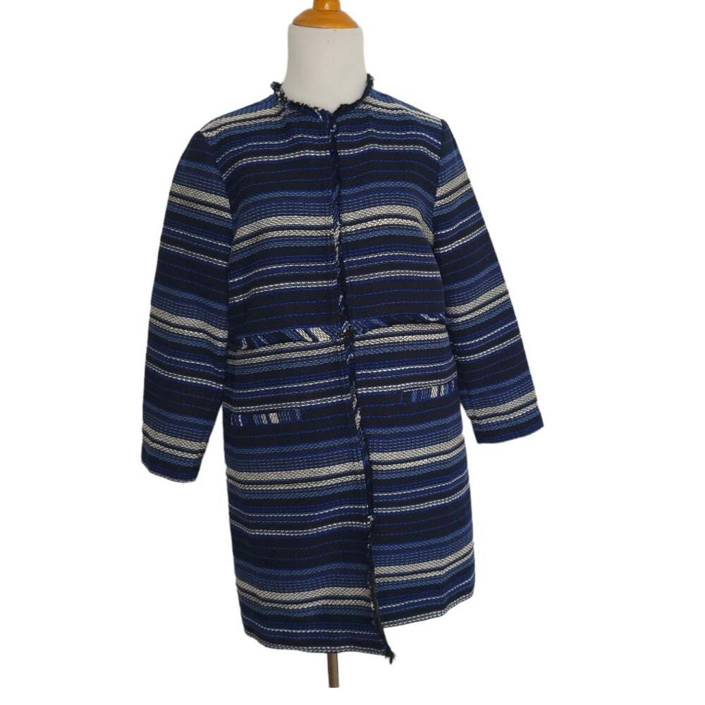 Vineyard Vines Womens Woven Jacket Striped Workwear Career Blue Small